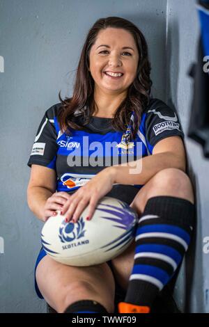 Femmina giocatore di rugby foto Copyright Chris Watt Tel - 07887 554 193 info@chriswatt.com www.chriswatt.com Foto Stock