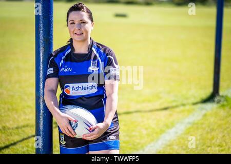 Femmina giocatore di rugby foto Copyright Chris Watt Tel - 07887 554 193 info@chriswatt.com www.chriswatt.com Foto Stock