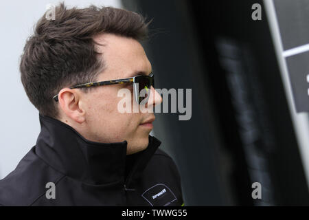 Derby, Regno Unito. Il 23 giugno, 2019. Barwell Motorsport conducente Jonny Cocker durante il Campionato British GT Round 9 a Donington Park, Derby, in Inghilterra il 23 giugno 2019. Foto di Jurek Biegus. Credit: UK Sports Pics Ltd/Alamy Live News Foto Stock