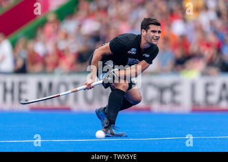 Londra, Regno Unito. 23 GIU, 2019. durante il connettore FIH Pro League: Gran Bretagna vs Nuova Zelanda (uomini) a Twickenham Stoop Domenica, 23 giugno 2019 a Londra Inghilterra. Credito: Taka G Wu/Alamy Live News Foto Stock