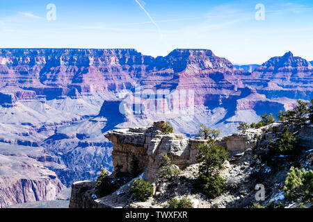 Grand Canyon dal piano, Arizona, Stati Uniti. Parco nazionale del Grand Canyon Foto Stock