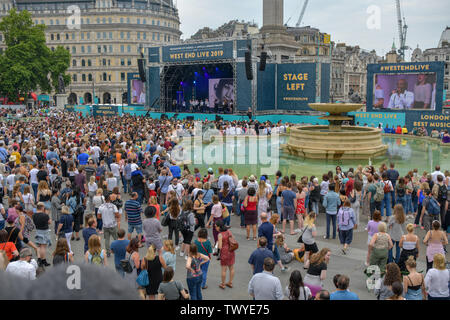 Londra, Regno Unito. Il 23 giugno, 2019. West End Live 2019 - Giorno 2 in Trafalgar Square, il 23 giugno 2019, Londra, Regno Unito. Credito: Picture Capital/Alamy Live News Foto Stock