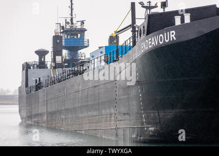 Navi ancorate sul Calumet River Foto Stock