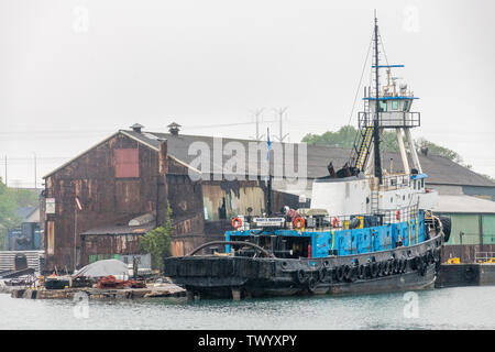 Navi ancorate sul Calumet River Foto Stock