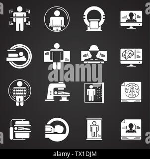 Scansione del corpo relativi icona impostare su sfondo per progettazione grafica e web. Illustrazione semplice. Concetto di Internet il simbolo per il sito web o il pulsante mobile app. Illustrazione Vettoriale