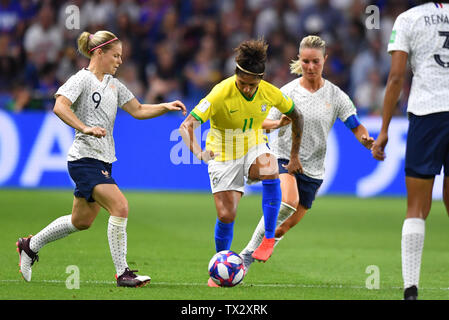 Le Havre, Frankreich. Il 23 giugno, 2019. Cristiane (Brasile) (11) arresta la palla, 23.06.2019, Le Havre (Francia), calcio, fifa, Coppa del Mondo Donne 2019, ottavo di finale Francia - Brasile, FIFA VIETANO QUALSIASI USO DELLA FOTOGRAFIA come sequenze di immagini e/o quasi, VIDEO | Utilizzo di credito in tutto il mondo: dpa/Alamy Live News Foto Stock