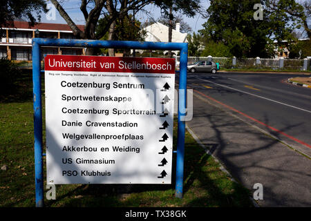 Coetzenburg Athletics Stadium, Stellenbosch University, Sud Africa. Foto Stock