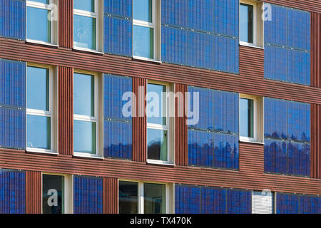 Germania, Tuebingen, Muehlenviertel, close-up di residenziale moderno zero-casa dell'energia Foto Stock