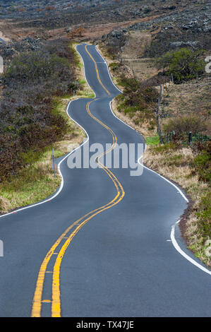Stati Uniti d'America, Hawaii Maui, tortuosa strada sulla costa sud Foto Stock