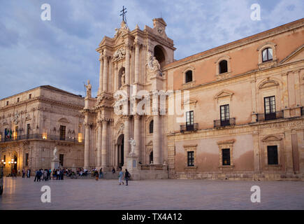 L'Italia, sicilia, Ortigia, Siracusa, Cattedrale di Siracusa, Cattedrale Santa Maria delle colonne Foto Stock