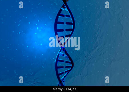 3D reso illustrazione, la visualizzazione di un DNA a doppia elica Foto Stock