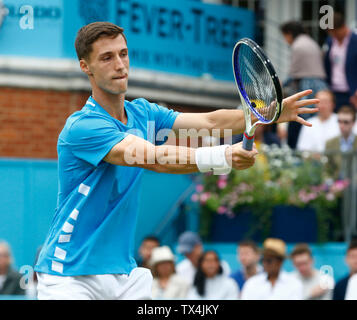 Londra, Regno Unito. Il 23 giugno, 2019. Londra, Inghilterra - 23 giugno: Joe Salisbury (GBR) durante la giornata finale 7 del Fever-Tree campionati a Queens Club a giugno 23, 2019 a Londra, Regno Unito. Credit: Azione Foto Sport/Alamy Live News Foto Stock