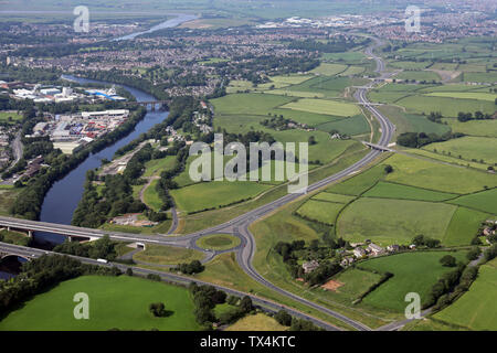 Vista aerea del Lancaster Tangenziale Nord A683, Heysham a M6 link road, Lancashire Foto Stock