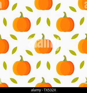 Autunno zucche e foglie di pattern senza giunture Illustrazione Vettoriale