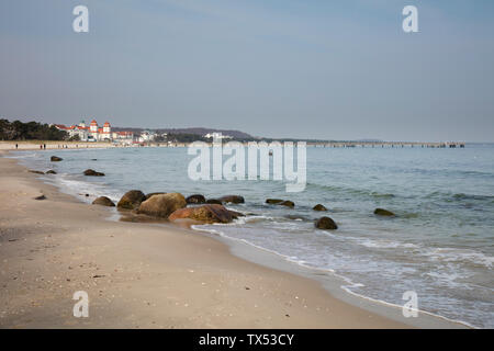 Germania, Ruegen, Baltico seaside resort Binz, spiaggia Foto Stock