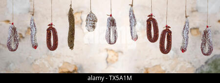 Francese salsiccia secca Foto Stock