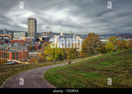 UK,South Yorkshire,Sheffield Skyline dal monumento del colera motivi Foto Stock