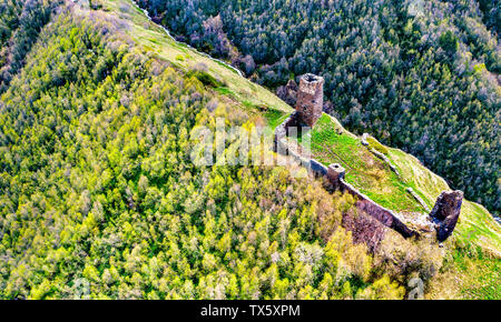 Regina Tamari castello di Ushguli villaggio in Alta Svaneti, Georgia Foto Stock