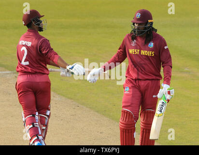 MANCHESTER, Inghilterra. 22 giugno 2019: Il West Indies v Nuova Zelanda, ICC Cricket World Cup Match, a Old Trafford, Manchester, Inghilterra. Foto Stock