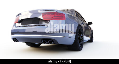 3d reso illustrazione di un auto nera Foto Stock