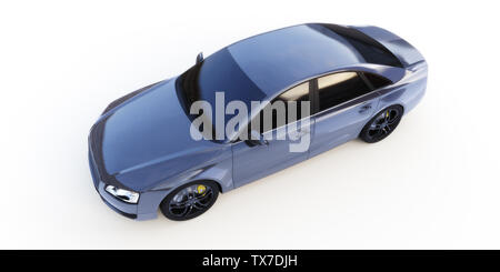 3d reso illustrazione di un auto nera Foto Stock