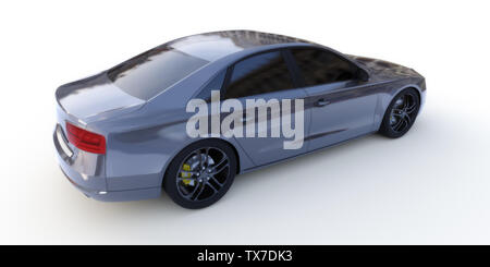 3d reso illustrazione di un auto nera Foto Stock