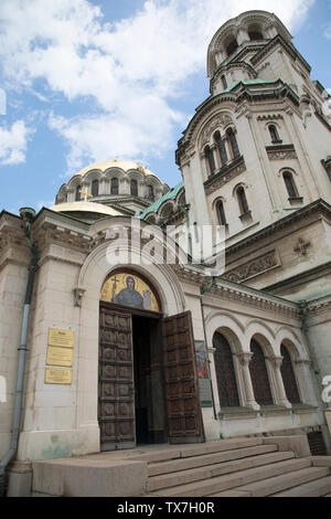 Cattedrale di St. Alexander Nevsky nel centro di Sofia, capitale della Bulgaria. Foto Stock