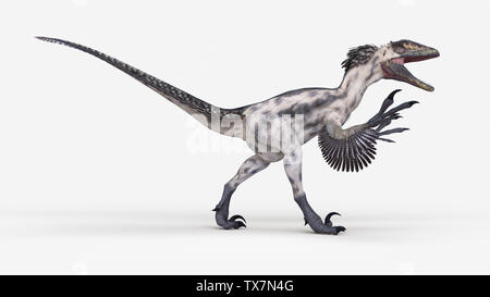 3d reso illustrazione di un deinonychus Foto Stock