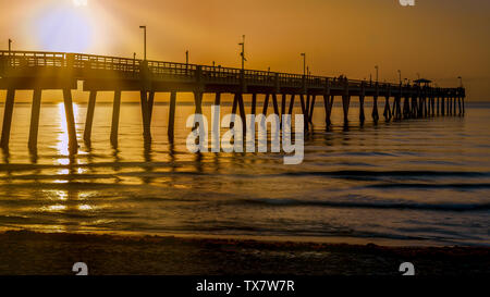 Sunrise Dania Beach Pier nella Florida del Sud Foto Stock