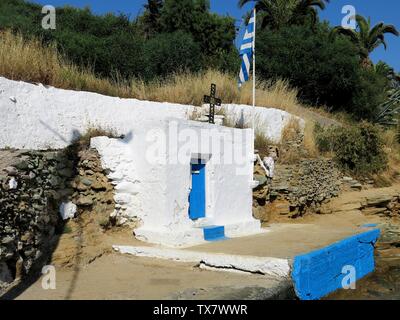 Tempio santo della ricerca dell'icona di Agia Pelagia, dopo che la zona è stata nominata, Agia Pelagia, Creta, Grecia. Foto Stock