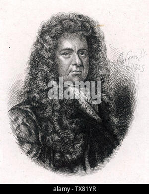 SAMUEL PEPYS (1633-1703) inglese amministratore navale, politico e diarist in una incisione 1885 Foto Stock