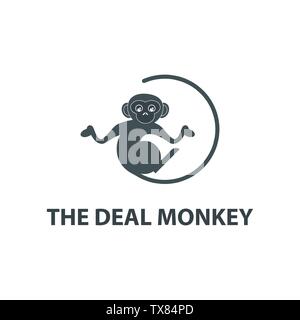 Monkey Geek Logo design in Illustrator Illustrazione Vettoriale