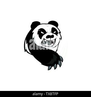 Panda moderno Logo Design modello di vettore di animali Illustrazione Vettoriale