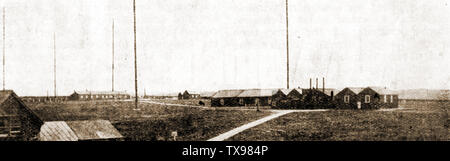 Storia del wireless e radio comunicazione - Marconi wireless stazione di Poldhu in 1921 - Designer è stato il Professor John Ambrose Fleming, Foto Stock