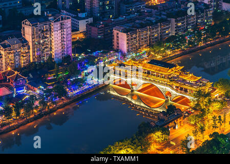 Chengdu Anshun ponte coperto Foto Stock