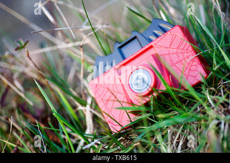 Fotocamera giocattolo sfondo macro arte in stampe di alta qualità cinquanta megapixel Foto Stock