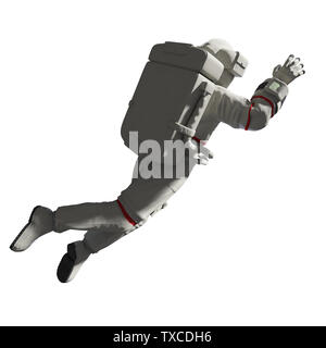 3D Rendering accurato dal punto di vista medico illustrazione di un astronauta isolato su uno sfondo bianco Foto Stock