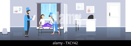 Test di neurologi istintive sulla donna medici del ginocchio in uniforme utilizzando hummer controllo riflessi del paziente femmina di sanità medicina concetto moderno Illustrazione Vettoriale