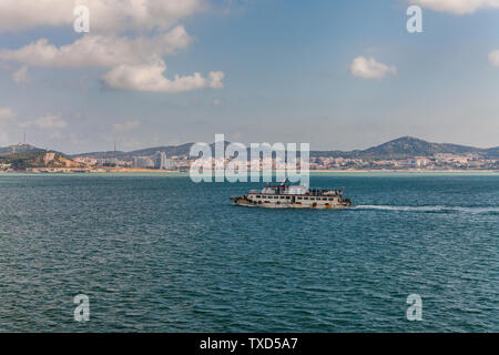 Mare Bohai scenario di Penglai Changshan isole, Yantai, Provincia di Shandong, Cina Foto Stock