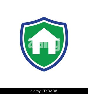 Semplice protezione Homeguard assicurazione simbolo vettore Logo grafico del modello di progettazione Illustrazione Vettoriale