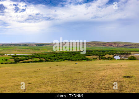 Hulunbuir Bayan Hushuo tribale mongolo wetland, Mongolia interna Foto Stock