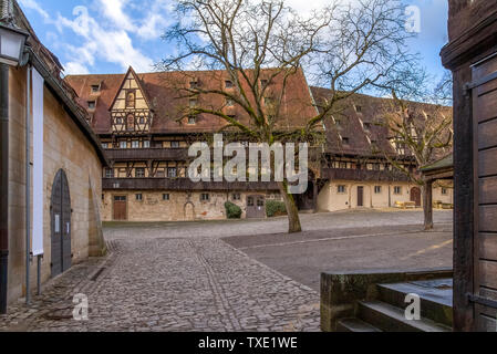 Posizione medievale chiamato Palazzo Vecchio a Bamberg in Baviera Foto Stock