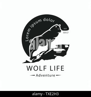 La Wild Wolf Logo design Illustrazione Vettoriale