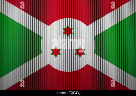 Burundi bandiera dipinta sul incrinato grunge muro di cemento Foto Stock