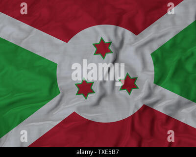 Increspato bandiera del Burundi soffiando nel vento Foto Stock