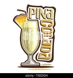 Vector cocktail Pina Colada Illustrazione Vettoriale