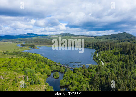 Antenna di vioew Stroan Loch, Galloway Forest, Dumfries & Galloway, Scozia Foto Stock