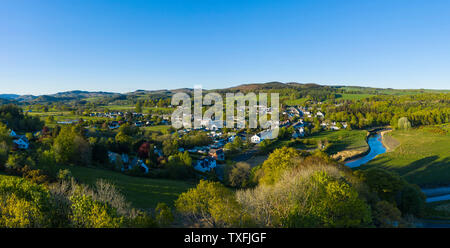 Vista aerea di Gatehouse of Fleet, Dumfries & Galloway, Scozia Foto Stock