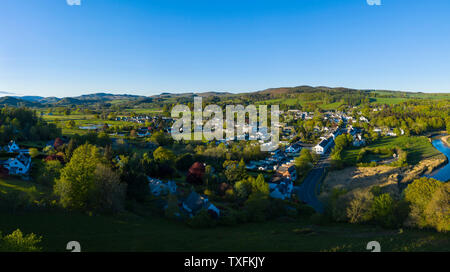 Vista aerea di Gatehouse of Fleet, Dumfries & Galloway, Scozia Foto Stock