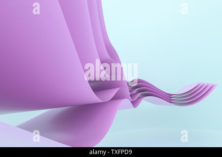 Tridimensionale, rendering rosa gradiente dello sfondo curvo Foto Stock
